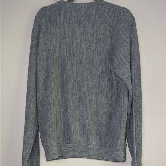 Izod Gray Cardigan V-Neck Sweater - Picture 6 of 8